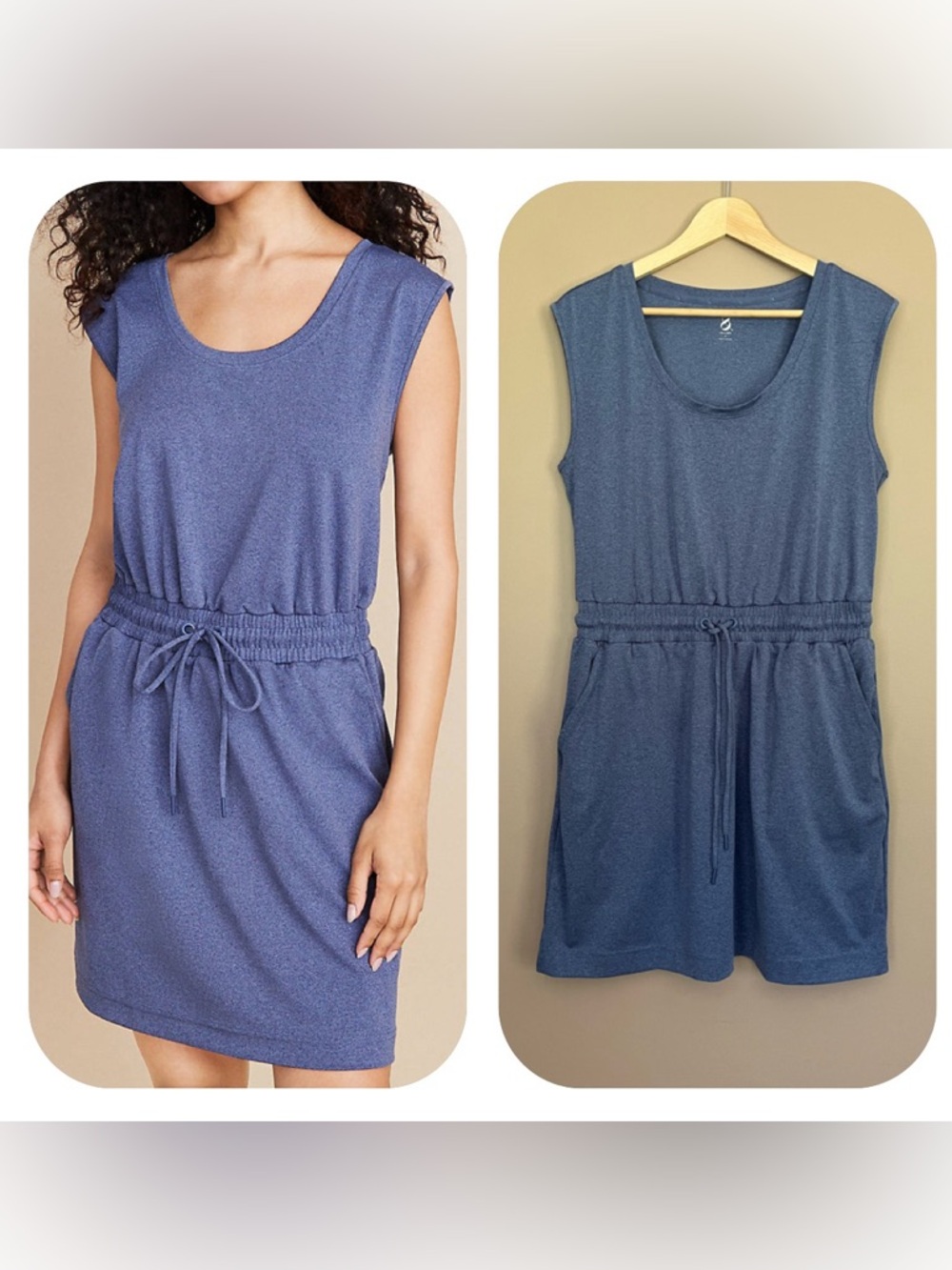 {Lou & Grey} Luvstretch Scoop Neck Pocket Dress in Deep Navy Heather - Medium